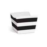 36 Forminhas P/Doce Mini Cachepot Listras Preto Dec. Festas - Cromus