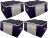 4 Organizadores Tnt Caixa Closet Roupa Cama Edredom Toalha 44cm Cor: Azul - Home