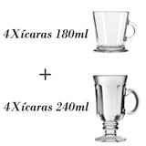 4 Xícaras de café 180ml + 4 xícaras country Dolce Gusto Nespresso - Crisal