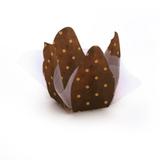 40 Forminhas Doce Organza Poa Marrom/Bege Dec. Festas - Cromus