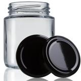 48 Potes De Vidro Belém 240 Ml Com Tampa Preta + Lacre - Empório pack
