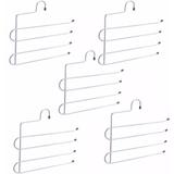 5 Cabides Calceiros Para 4 Calças Níveis Aço Guarda Roupa Closet - Zanline
