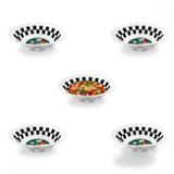 5 Tigelas Redonda 520ml em Melamina/Plastico Ilustracao Chef e Xadrez Fuxing