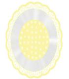 50 Embalagem Folha Poli Redondo 38Cm Floral Arabesco Amarelo - Cromus