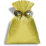 50 Saco Perolado P/Presente 15X44Cm Liso Ouro Velho - Cromus