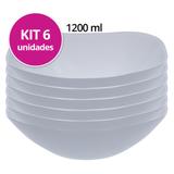 6 Bowls Quadrados Vidro Cumbuca Sobremesa Grande 1200ml - Casa linda
