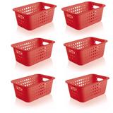 6 Caixa Organizadora Plástico 5l Casa Organize Cesto Closet Vermelho - Ou