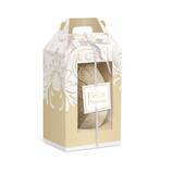 6 Caixa Ovo Pascoa 250G C/Visor Fio E Tag Ouro Dec. Festa - Cromus pascoa