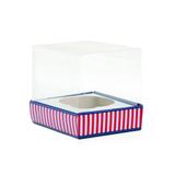 6 Caixas Cupcake Mini com Visor Navy Dec. Festas - Cromus
