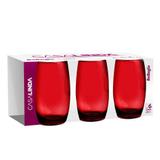 6 Copos Bellagio Redondo 450ml Vermelho Colorido - Casa linda