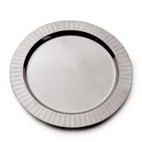 6 Pratos de Plástico Prata Liso 26 cm Decoração Festas - Cromus