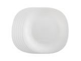 6 Pratos Quadrado Raso 20cm Branco Sobremesa - Casa linda