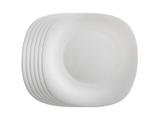 6 Pratos Quadrado Raso 28cm Branco Jantar Almoço - Geral
