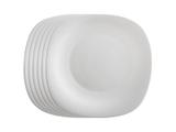 6 Pratos Quadrado Raso 28cm Branco Jantar Almoço - Geral