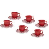 6 Xícaras Com Pires Para Café Daily Floreal Renda 6404 Oxford