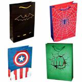 60 Sacolas De Papel Super Herói 25x17x6 Bolsa Festa - On store