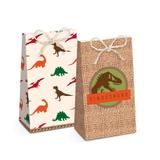 8 Caixas Trapezio Comp Mundo Dinossauros 7,5X4X13Cm Dec. Festas - Cromus