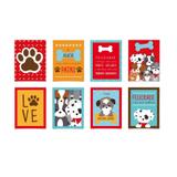 8 Cartazes Decorativo Cachorrinhos 25X35Cm Dec. Festas - Cromus