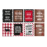 8 Cartazes Decorativo Churrasco 25X35Cm Dec. Festas - Cromus