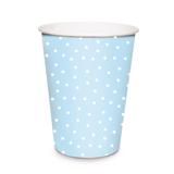 8 Copos Papel Bolinhas Azul Bebe 240Ml Dec. Festas - Cromus