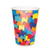 8 Copos Papel Especial Festa Junina Quadrilha Cor Azul 240ml - Cromus