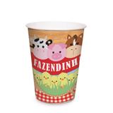 8 Copos Papel Fazendinha 240Ml Dec. Festas - Cromus