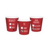 8 Mini Copos Shot 50Ml Papel Churrasco Sortido Dec. Festas - Cromus