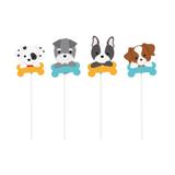8 Picks Palito Longo Decorativo Cachorrinhos Dec. Festas - Cromus