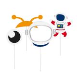 8 Plaquinhas Acessórios Astronauta Dec. Festas - Cromus