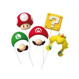 8 Plaquinhas Acessorios Super Mario Sortido Dec. Festas - Cromus