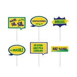 8 Plaquinhas Brasil Sortido Dec. Festas - Cromus