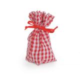 8 Saquinho de tecido Xadrez Vermelho Médio Decoração Festas - Cromus
