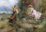 A Cerca - Hans Zatzka - Tela 50x71 Para Quadro - Santhatela