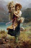 A Colheita de Flores (1920) - Hans Zatzka - Tela 50x77 Para Quadro - Santhatela