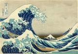 A Grande Onda de Kanagawa - Katsushika Hokusai - Tela 30x44 Para Quadro - Santhatela