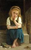 A Lição Difícil (1880) - William Bouguereau - Tela 60x96 Para Quadro - Santhatela