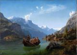 A Procissão - Hans Gude - Tela 30x41 Para Quadro - Santhatela