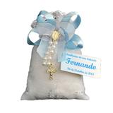 A1-Lembrancinha de Batizado Sachê Azul com Tercinho - Vem festejar