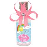A1-Lembrancinha Garrafa 50ml Chuva de Amor Rosa - Mz decoraçoes e festas