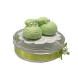 A1-Lembrancinha Latinha com Pantufas Verde em Biscuit - Vem festejar