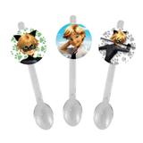 A1-Mini Colher para Brigadeiro Cat Noir 10 unds - Mz decoraçoes e festas