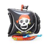 A2-Balão Metalizado Barco Pirata Preto HSG - 80cm - Mundo bizarro