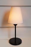 Abajur de Mesa Md-2005 Base Aluminio Preto Cupula em Tecido Cone Algodao Cru - Vivare iluminação