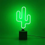 Abajur Luminária Mesa Decorativo Cactus Cor Verde Plástico - Maisaz
