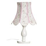 Abajur Madeira Torneado Cúpula Imperial Rosa Quarto Bebê Infantil Menina - Potinho de mel