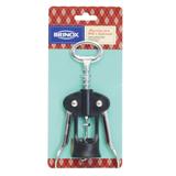 Abridor Saca-Rolhas em Aço Inox com Cabo Preto para Vinhos e Espumantes Ref. 2301/311 Brinox