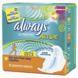 Absorvente Always Active Ultrafino Com Abas Com 8 Unidades