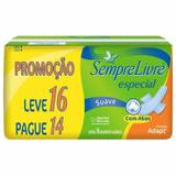 Absorvente Sempre Livre Adapt Suave Abas Leve 16 Pague 14 Unidades