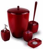 Acessórios De Banheiro Em Acrílico Decorativo 5 Peças Vermelho - Sanxia