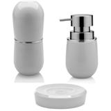 Acessórios Higiene Banheiro Lavabo Com 3 peças - Branco - Ou